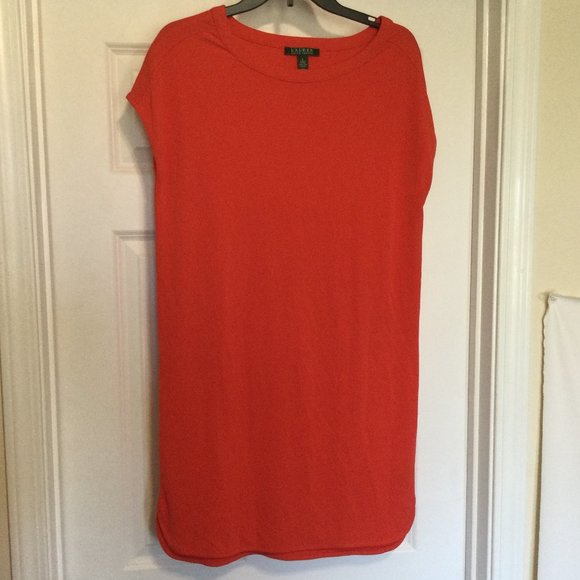 Ralph Lauren Size Small Red T-Shirt Dress EUC - Picture 1 of 3